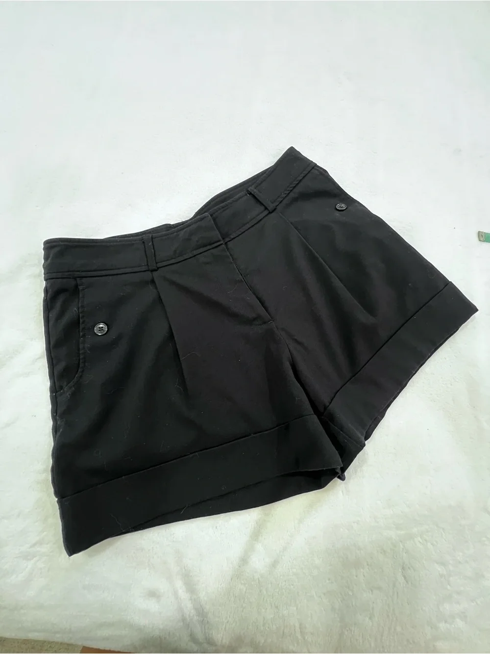 H&M Black Tailored Cuffed Shorts Size 10 Classic Dressy Casual